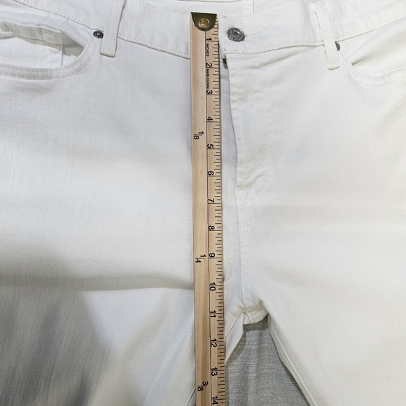 7 for All Mankind Jeans Womens 40 White Standard Stretch Denim Straight Leg - Picture 11 of 11